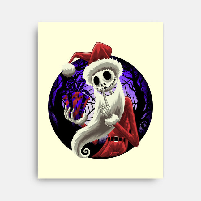 Skeleton Santa-None-Stretched-Canvas-rmatix