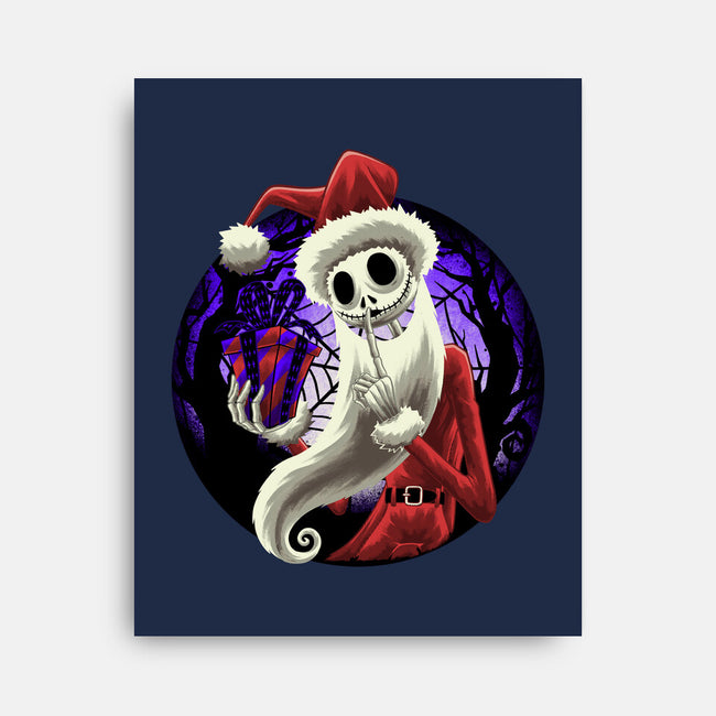 Skeleton Santa-None-Stretched-Canvas-rmatix