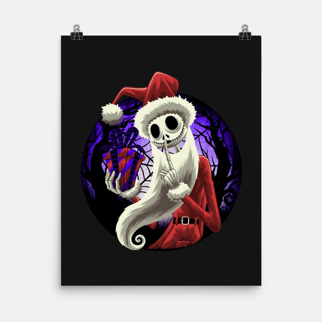Skeleton Santa-None-Matte-Poster-rmatix