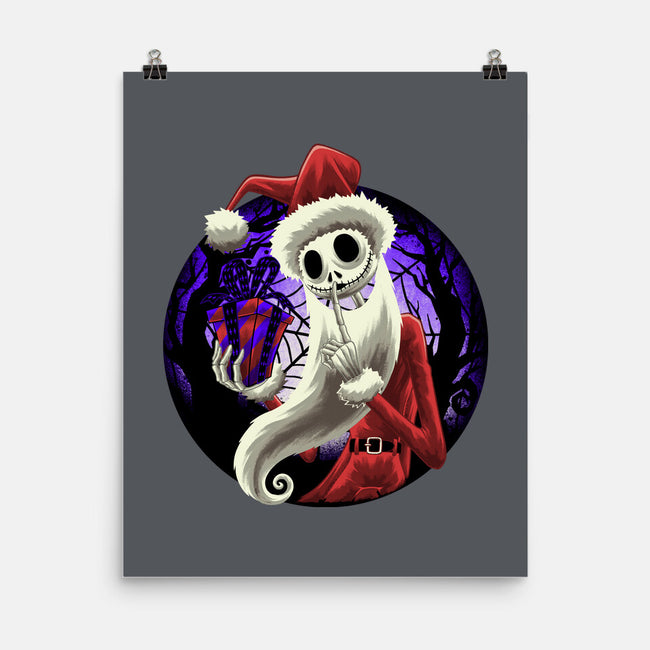 Skeleton Santa-None-Matte-Poster-rmatix