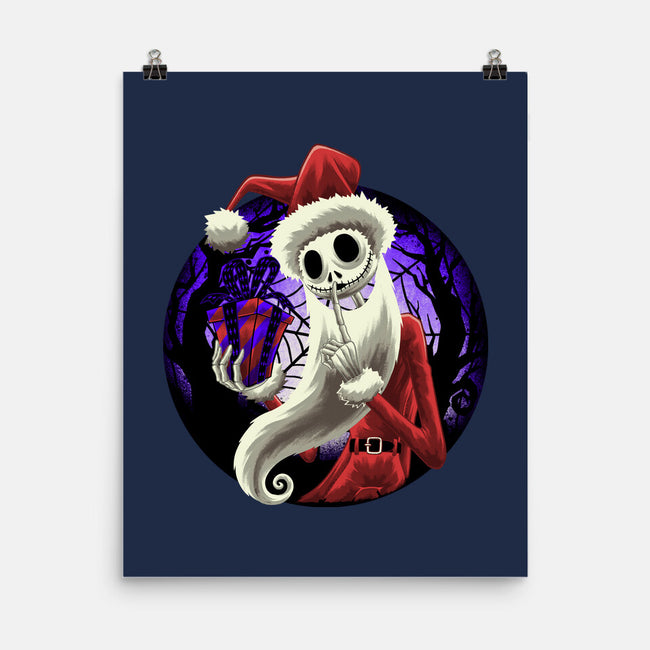 Skeleton Santa-None-Matte-Poster-rmatix