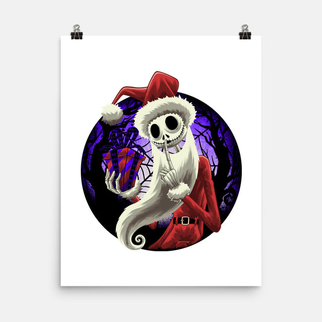 Skeleton Santa-None-Matte-Poster-rmatix