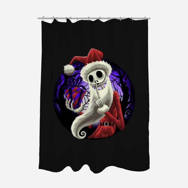 Skeleton Santa-None-Polyester-Shower Curtain-rmatix