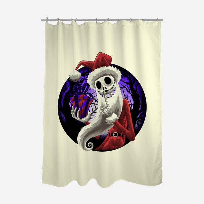 Skeleton Santa-None-Polyester-Shower Curtain-rmatix