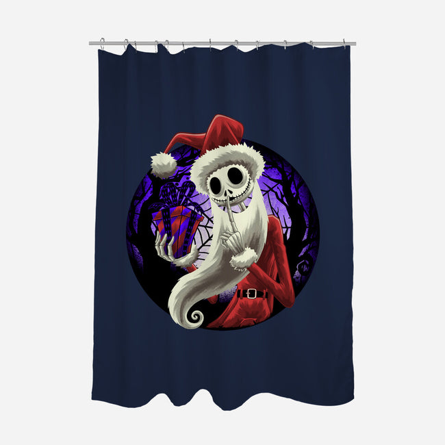 Skeleton Santa-None-Polyester-Shower Curtain-rmatix