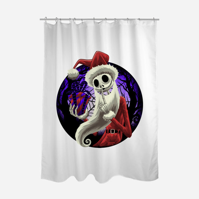 Skeleton Santa-None-Polyester-Shower Curtain-rmatix