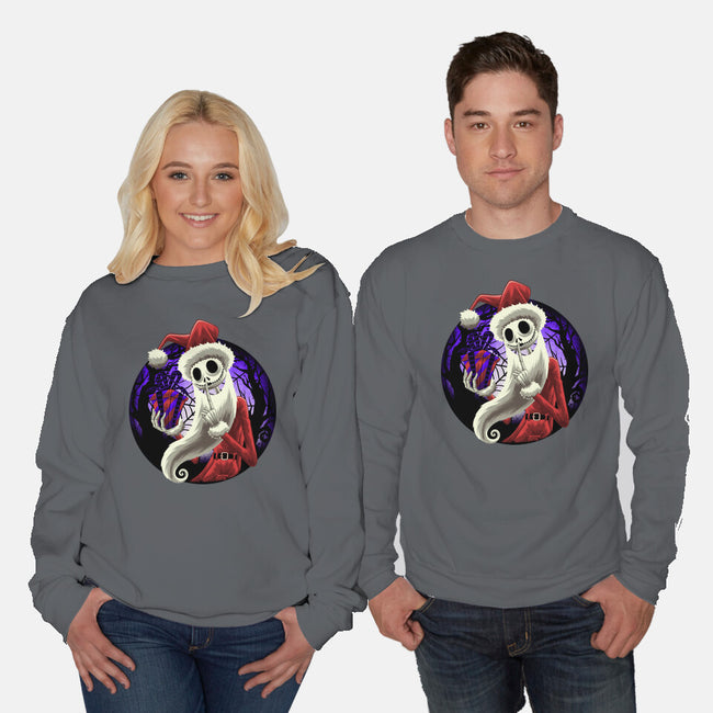 Skeleton Santa-Unisex-Crew Neck-Sweatshirt-rmatix