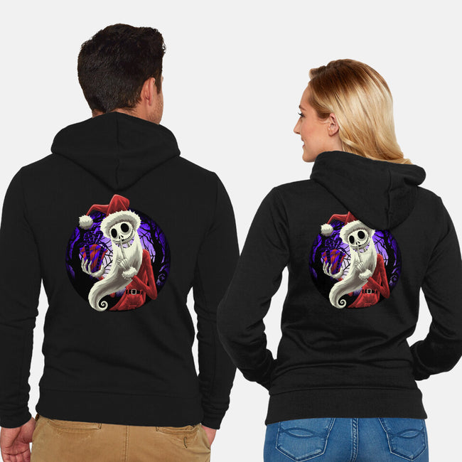 Skeleton Santa-Unisex-Zip-Up-Sweatshirt-rmatix