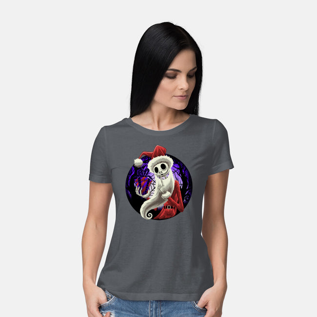 Skeleton Santa-Womens-Basic-Tee-rmatix