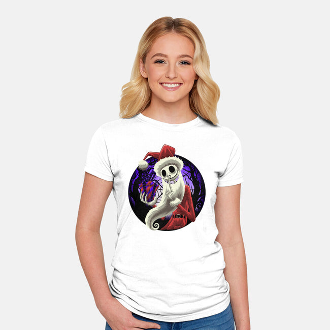 Skeleton Santa-Womens-Fitted-Tee-rmatix