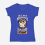 Actually Right Owl-Womens-V-Neck-Tee-koalastudio