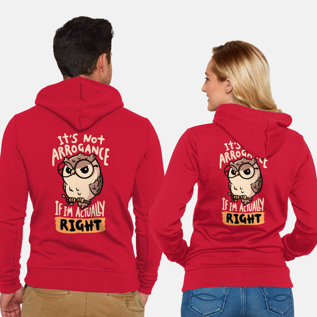 Actually Right Owl-Unisex-Zip-Up-Sweatshirt-koalastudio
