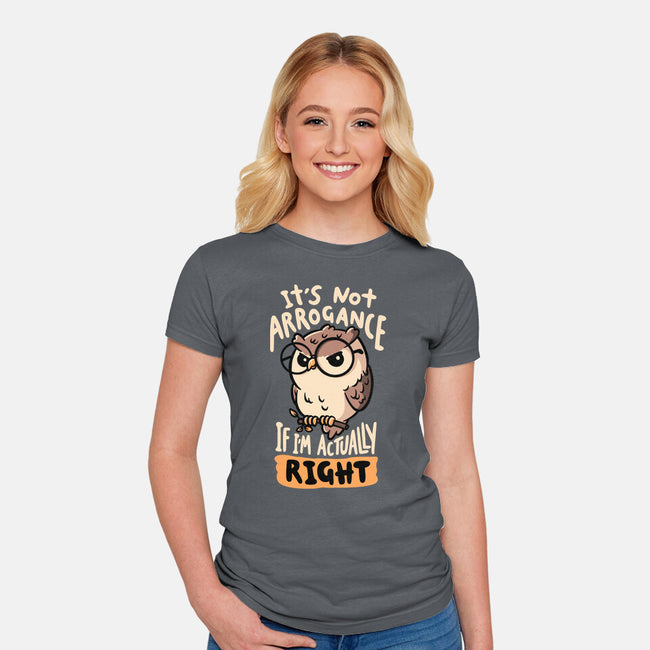 Actually Right Owl-Womens-Fitted-Tee-koalastudio