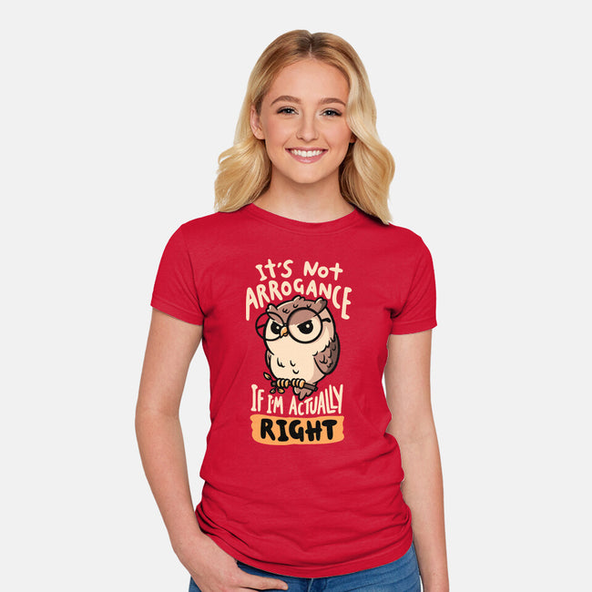 Actually Right Owl-Womens-Fitted-Tee-koalastudio