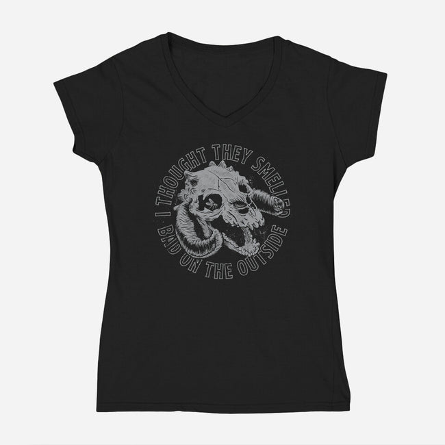 Smell You Later-Womens-V-Neck-Tee-Wheels