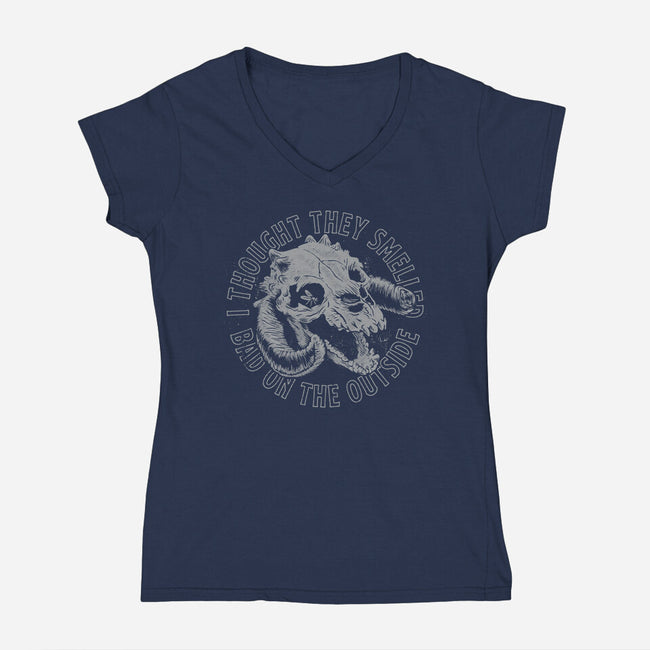 Smell You Later-Womens-V-Neck-Tee-Wheels