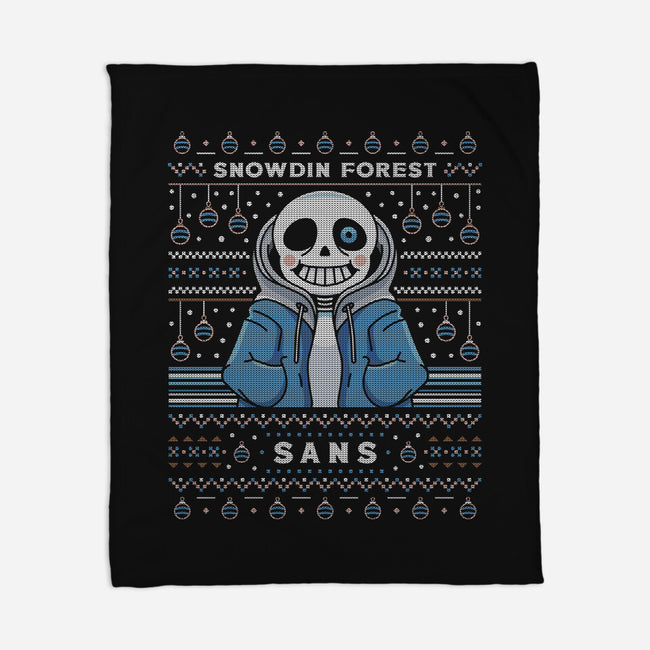 Snowdin Forest Ugly Sweater-None-Fleece-Blanket-LAGELANTEE