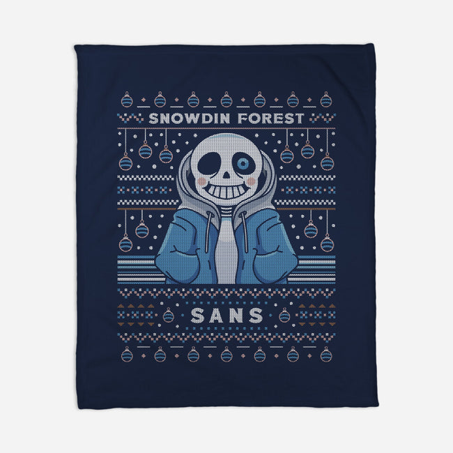 Snowdin Forest Ugly Sweater-None-Fleece-Blanket-LAGELANTEE