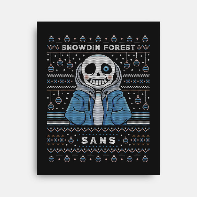 Snowdin Forest Ugly Sweater-None-Stretched-Canvas-LAGELANTEE