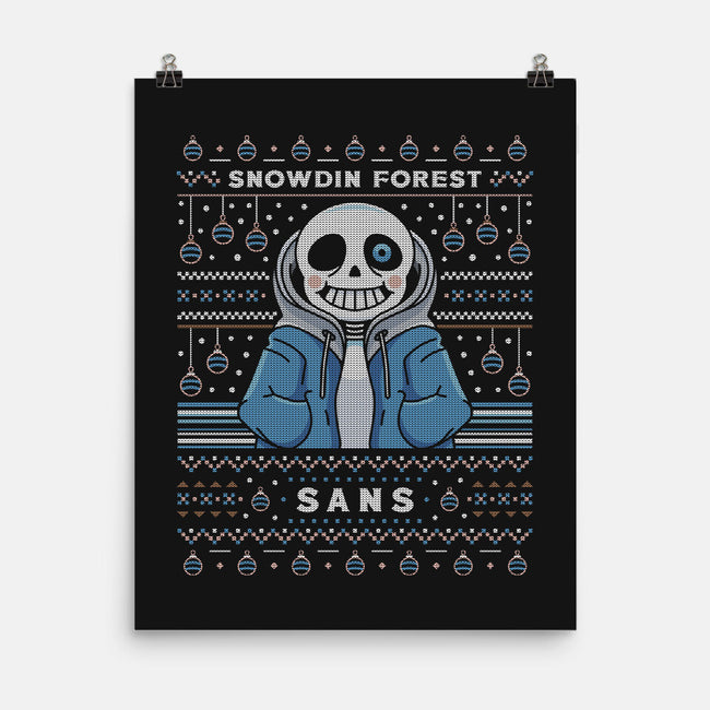 Snowdin Forest Ugly Sweater-None-Matte-Poster-LAGELANTEE