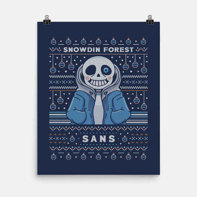Snowdin Forest Ugly Sweater-None-Matte-Poster-LAGELANTEE