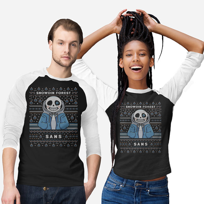 Snowdin Forest Ugly Sweater-Unisex-Baseball-Tee-LAGELANTEE