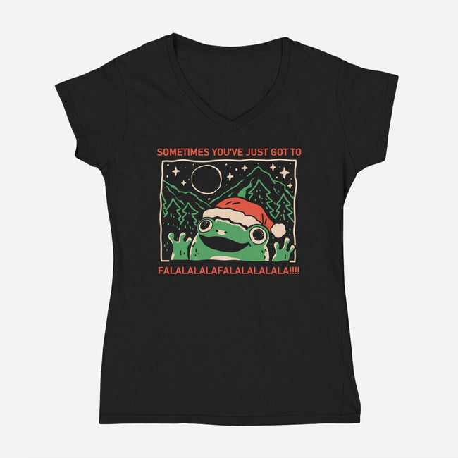 Sometimes Falala-Womens-V-Neck-Tee-yumie