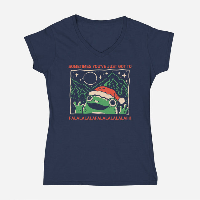 Sometimes Falala-Womens-V-Neck-Tee-yumie