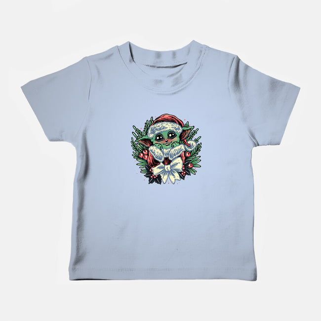 Christmas In The Galaxy-Baby-Basic-Tee-glitchygorilla