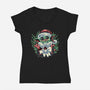 Christmas In The Galaxy-Womens-V-Neck-Tee-glitchygorilla