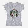 Christmas In The Galaxy-Womens-V-Neck-Tee-glitchygorilla