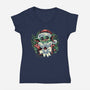 Christmas In The Galaxy-Womens-V-Neck-Tee-glitchygorilla