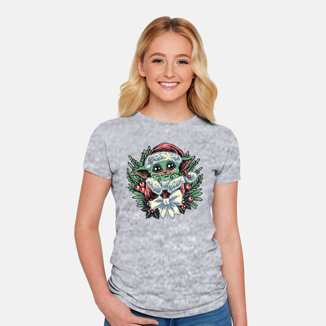 Christmas In The Galaxy-Womens-Fitted-Tee-glitchygorilla