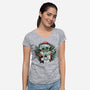 Christmas In The Galaxy-Womens-V-Neck-Tee-glitchygorilla