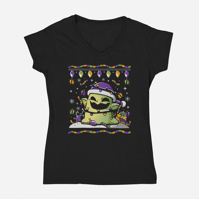 Boogey Christmas-Womens-V-Neck-Tee-Vallina84