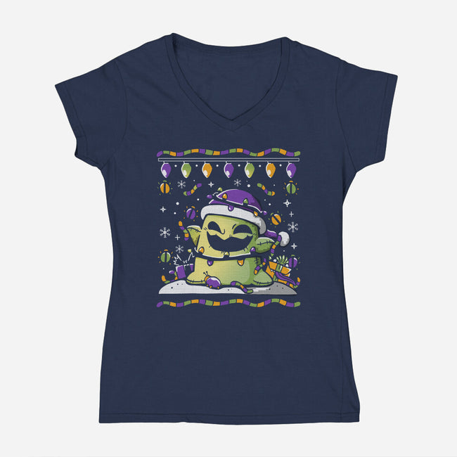 Boogey Christmas-Womens-V-Neck-Tee-Vallina84