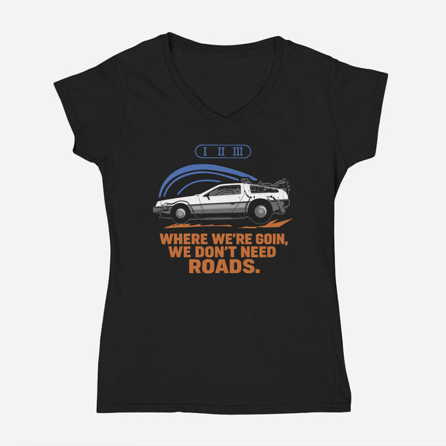Don't Need Roads-Womens-V-Neck-Tee-Andriu
