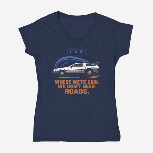 Don't Need Roads-Womens-V-Neck-Tee-Andriu