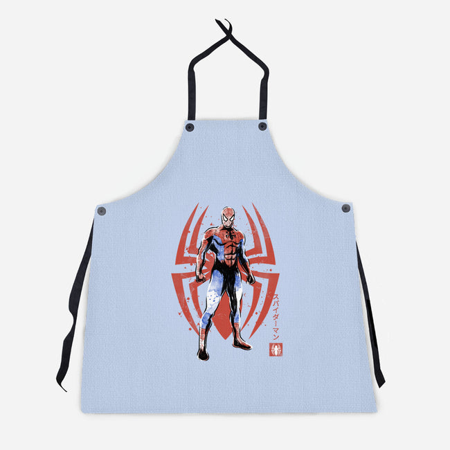 The Human Spider Sumi-e-Unisex-Kitchen-Apron-Astrobot Invention