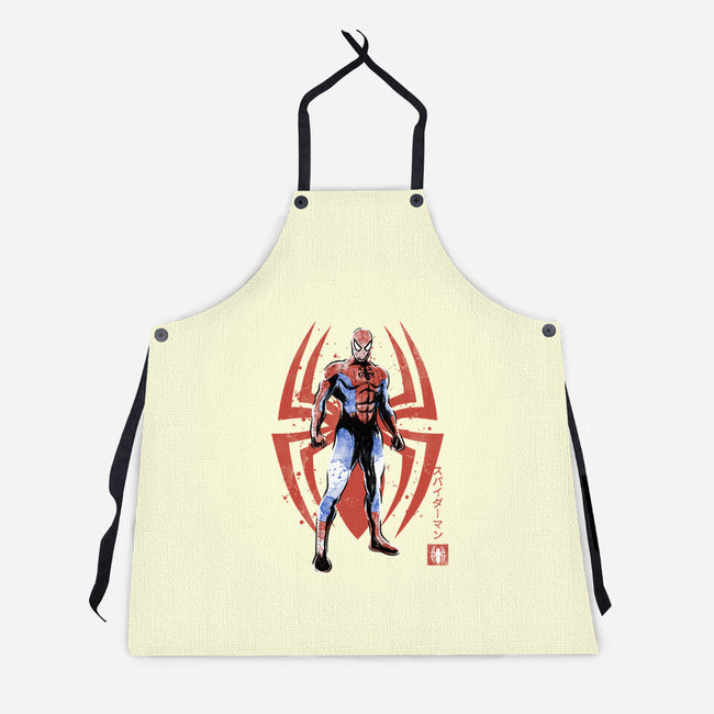 The Human Spider Sumi-e-Unisex-Kitchen-Apron-Astrobot Invention