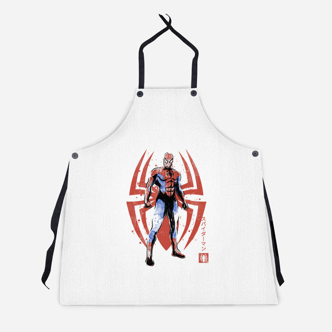The Human Spider Sumi-e-Unisex-Kitchen-Apron-Astrobot Invention