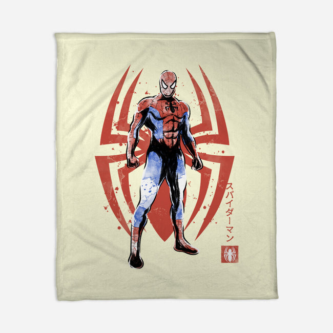 The Human Spider Sumi-e-None-Fleece-Blanket-Astrobot Invention