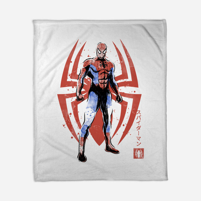The Human Spider Sumi-e-None-Fleece-Blanket-Astrobot Invention