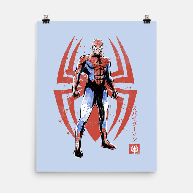 The Human Spider Sumi-e-None-Matte-Poster-Astrobot Invention