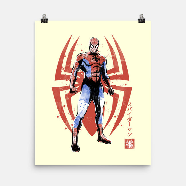 The Human Spider Sumi-e-None-Matte-Poster-Astrobot Invention