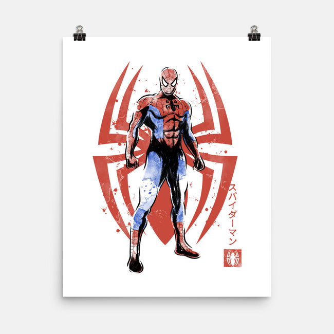 The Human Spider Sumi-e-None-Matte-Poster-Astrobot Invention