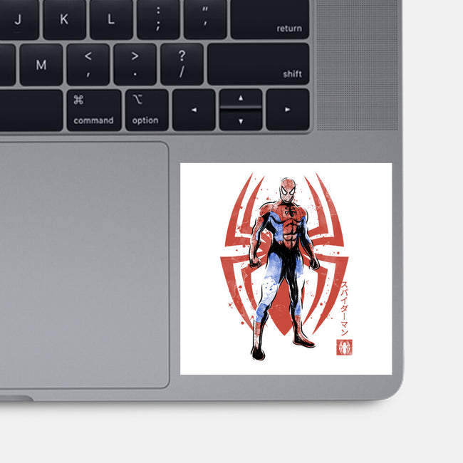 The Human Spider Sumi-e-None-Glossy-Sticker-Astrobot Invention