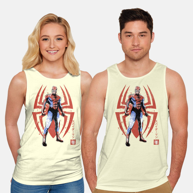 The Human Spider Sumi-e-Unisex-Basic-Tank-Astrobot Invention