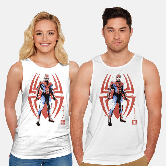 The Human Spider Sumi-e-Unisex-Basic-Tank-Astrobot Invention