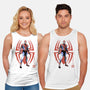 The Human Spider Sumi-e-Unisex-Basic-Tank-Astrobot Invention